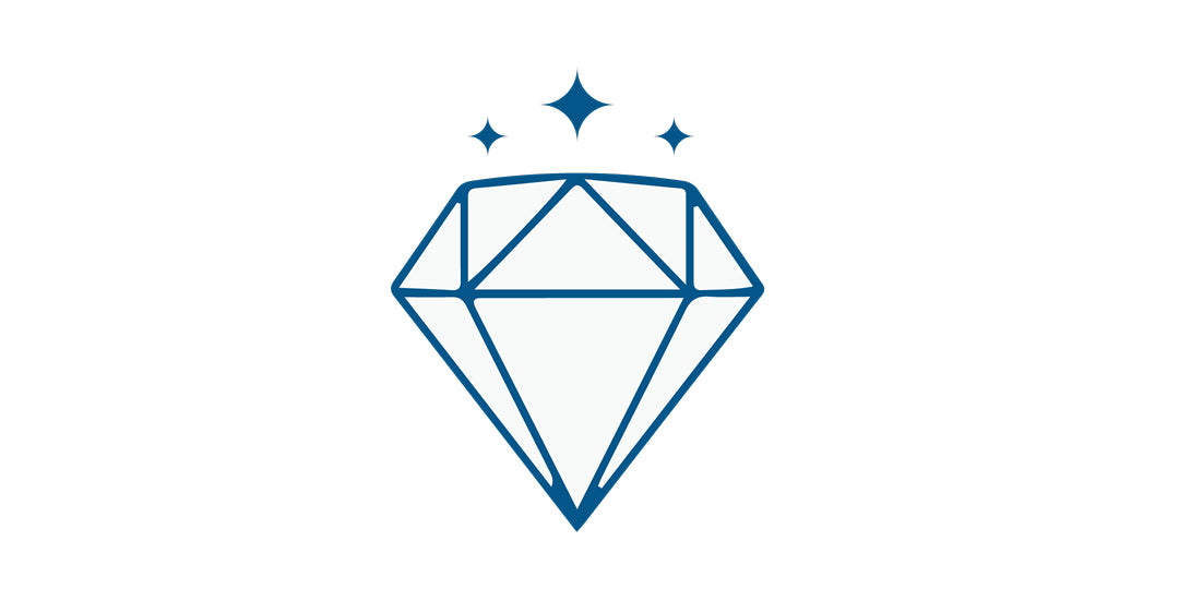 A diamond with three sparkles 