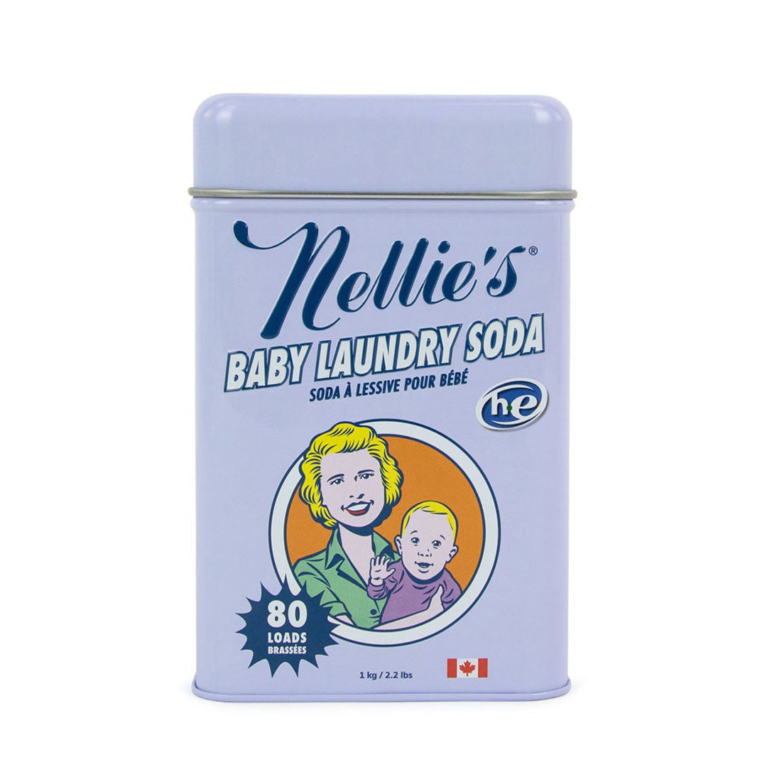 A Tin of 'he' Certified Nellie's Baby Laundry Soda - 1 kg - 80 loads