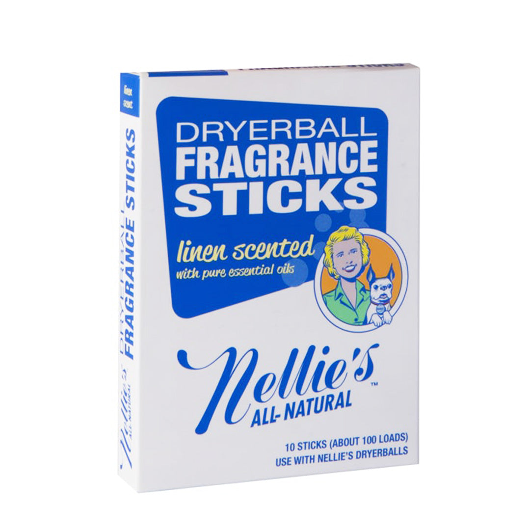 A box of Nellie's Dryer ball Fragrance Sticks linen scented with pure essential oils - 10 sticks (About 100 Loads)
