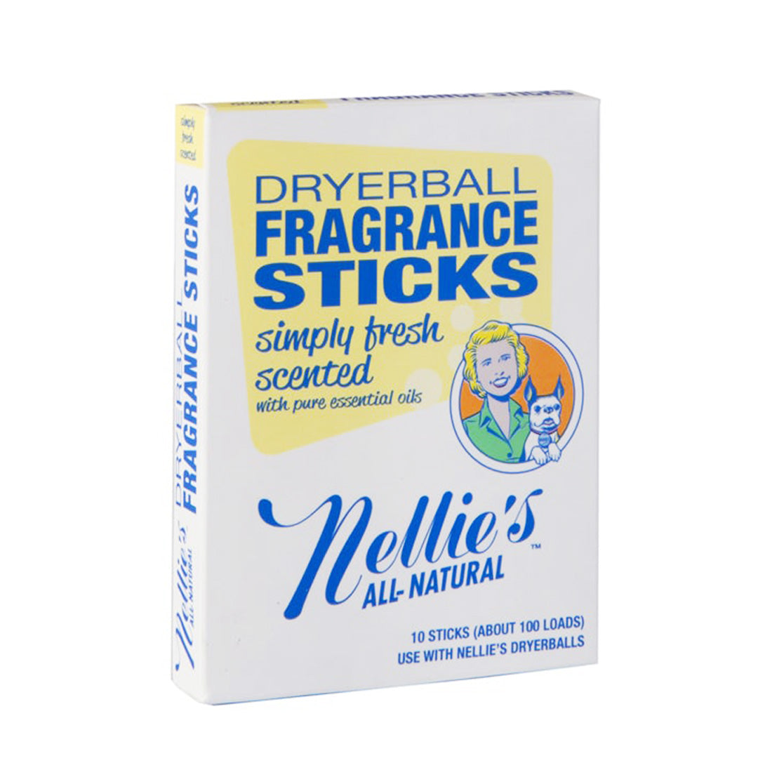 A box of Nellie's Dryer ball Fragrance sticks - simply fresh scented with pure essential oils - 10 sticks (About 100 Loads)