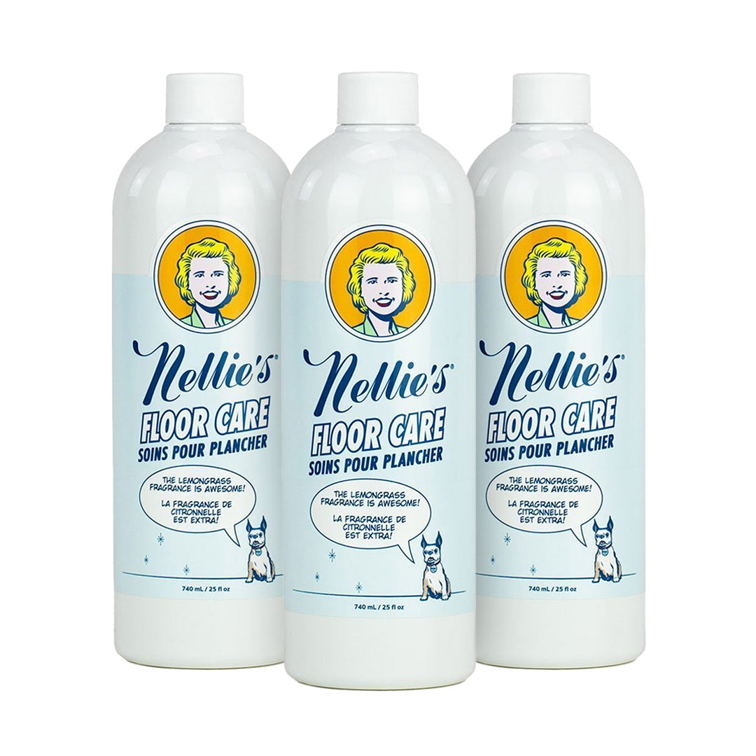 Three Bottles of Nellie's Floor Care Liquid - 740 ml / 25 fl oz