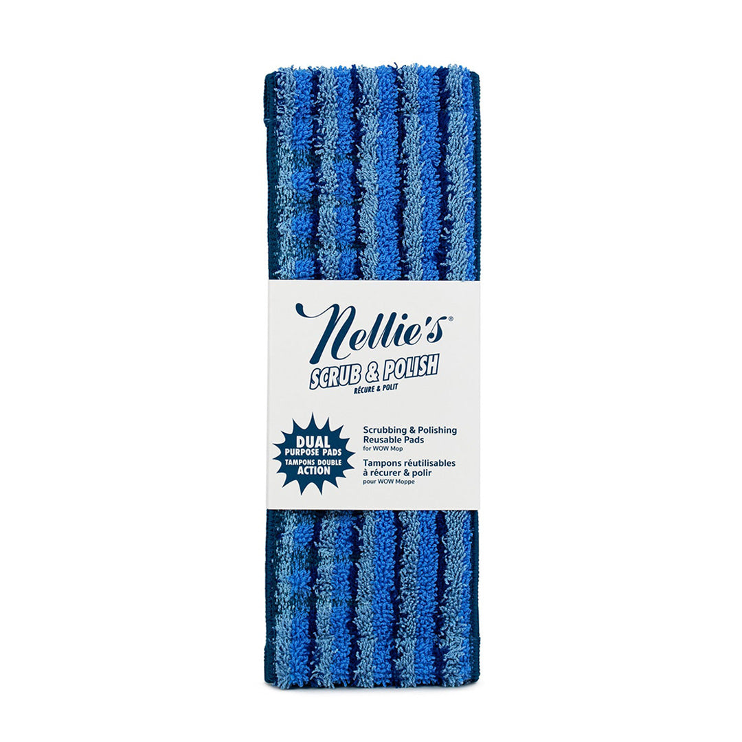 A brand new packaging of Nellie's Scrub and Polish pads - Twin Pack